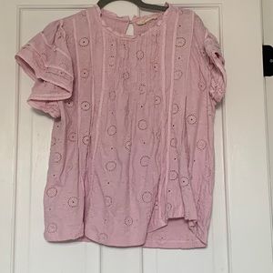 Anthropologie Ruffled Lace Top